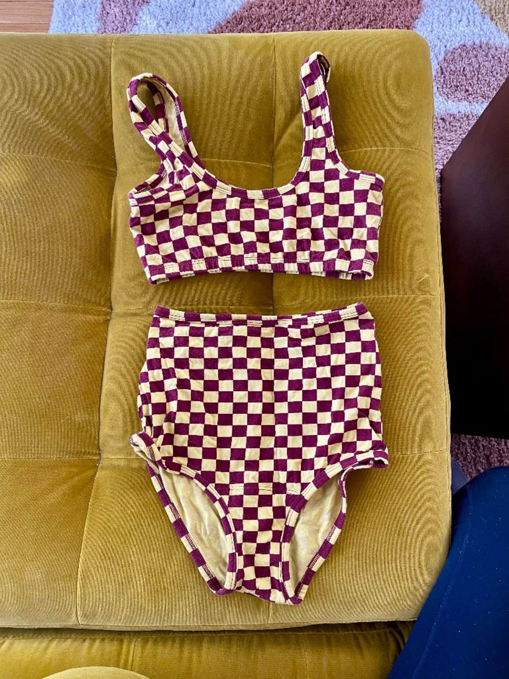 ARQ Checkered Bra & Panties Set - Size Small/Medium